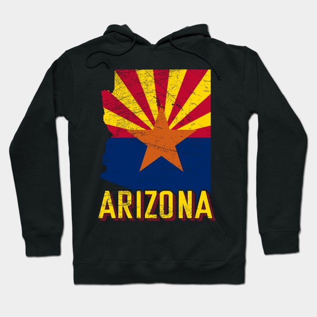 Arizona Flag Map Hoodie by Mila46